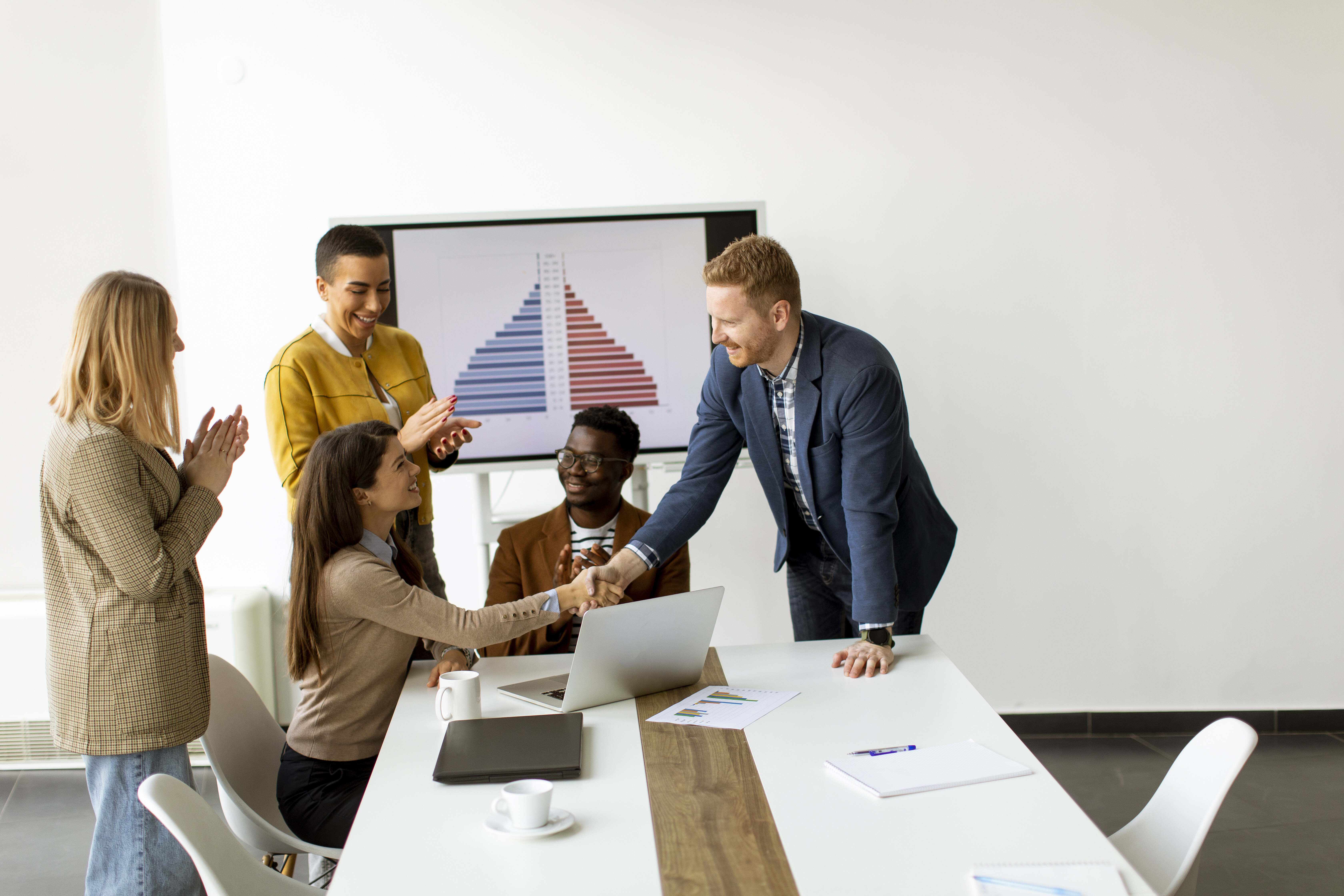 Group of young multiethnic business people